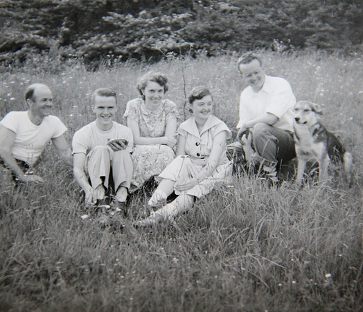 Swackhammer Hill, Ted Millard, Dave Elmer, Ruth Elmer, Shirley Elmer and Ernie Rawls