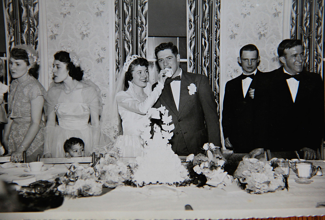 Glady Millard-Lee's Wedding-Elizabeth, Iva, Glady, Dick Lee, Paul Lee and Kenny Millard