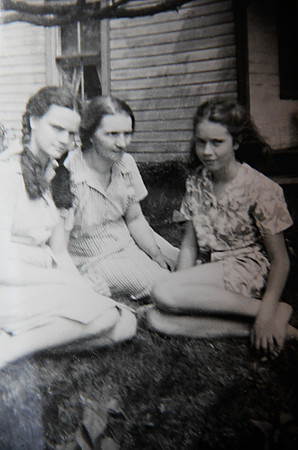 Taken at Willis Millard's home in Sackets Harbor-Dorthy, Anna, and Ruth Elmer